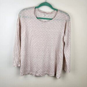 Madewell 100% Linen Polka Dot Slouchy Dolman Sleeve Tee sz M